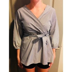 Motherhood Maternity Striped Wrap Shirt